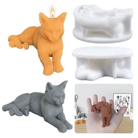 Animal Mold Cat Candle Mold Dog Mold Cat Resin Mold Clay Mold Jewelry Resin Casting Mold Candle Making Molds Craft Supplies 3D Mold Silicone Mold for Resin Casting Mold Coaster Mold Tray Mold