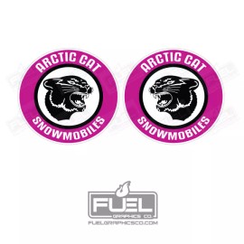 Arctic Cat Vintage 1970's Racing Snowmobile Premium Vinyl Decal / Sticker - 3" Round