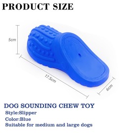 NICEIN®Hundespielzeug Unzerstörbar,Quietschen Interaktives Hundespielzeug,Naturkautschuk Kauspielzeug Hund für Kleine/Mittlere/Große Hunde | Saubere Haustierzähne Dog Toys in Pantoffelform (Blau)