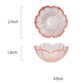 Mozacona 4pcs Glass Flower Shape Appetizer Plates Seasoning Dishes Dipping Side Dishes