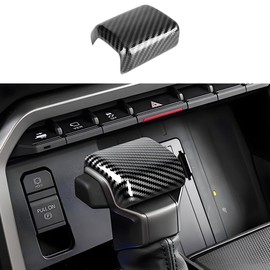 LUNQIN Car Center Console Gear Shift Knob Trim Cover for Toyota Tundra 2022 2023 2024 2025 and Sequoia 2023-2025 Auto Interior Accessories Central Control Shifters Stick Decor Panel Carbon Fiber Style