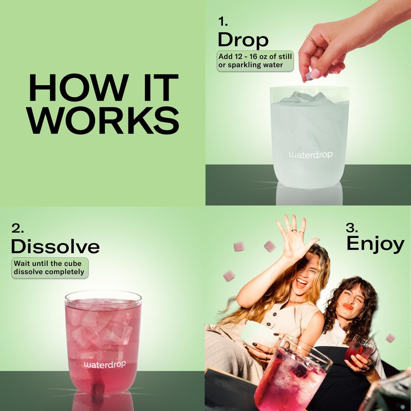 Waterdrop Hydration Cubes, Pineberry, Passion Fruit & Pear, Vitamin C,