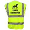 Equestrian PLEASE SLOW DOWN Hi Viz Vis Vest Horse Riding