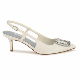 Nine West Women's Aimey7 Pump, Ivory Satin 150, 8.5