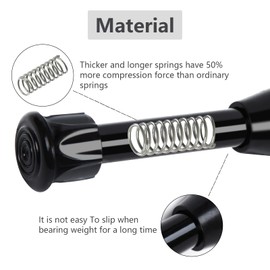 Cupboard Bars Tension Rods, 6 Pack Spring Loaded Curtain Rods 12 to 20 Inches Steel Adjustable Tension Curtain Rod Shower Rod Closet Rod Window Rods (Black, 12-20 in-6 Pcs)