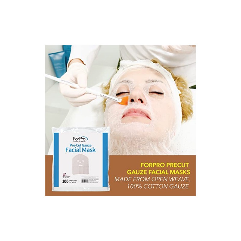 For Pro Precut 100 Cotton Gauze Facial Mask, 100 Count