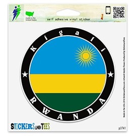 Rwanda Kigali Vinyl Car Bumper Window Sticker 2" x 2"
