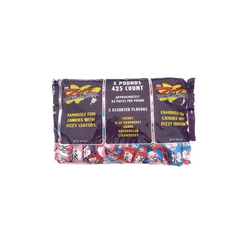 Zotz Fizzy Candy, 7 Flavor Assorted, 5-Pound Bag