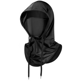 Summer Balaclava Mask Sun UV Protection, Cooling Black Hood with Breathable Face Cover, Full Head Hoodie Cowl for Men Women Cycling Motorcycling Skiing Fishing Outdoor