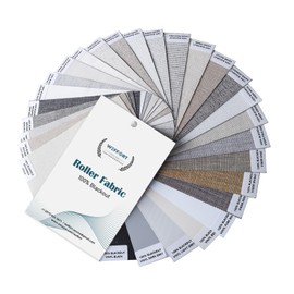 Weffort Motorized Window Shade,Work with HomeKit, 100% Blackout Smart Blind, Automatic Cordless Shades for Windows with Valance, Electric Remote Control Roller Blind for Home and Office, Fabric Sample