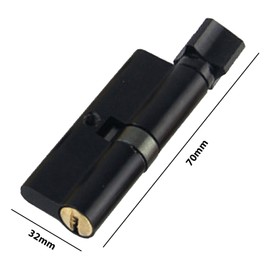IUSOT 70mm Black European Cylinder Lock, High Security Brass Core, Comes with 3 Keys Drill and Pick Resistant, Ideal for Wooden UPVC and Composite Doors