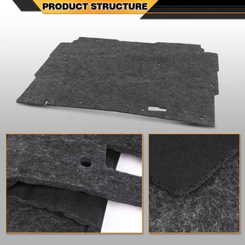 CNNELL Hood Insulation Pad 1/2" w/ Clips Compatible with Chevy