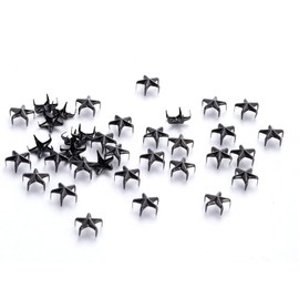 Newless 100pcs 10mm Star DIY Leathercraft Metal Punk Studs Rivet Spikes Nailheads (Gun Black)