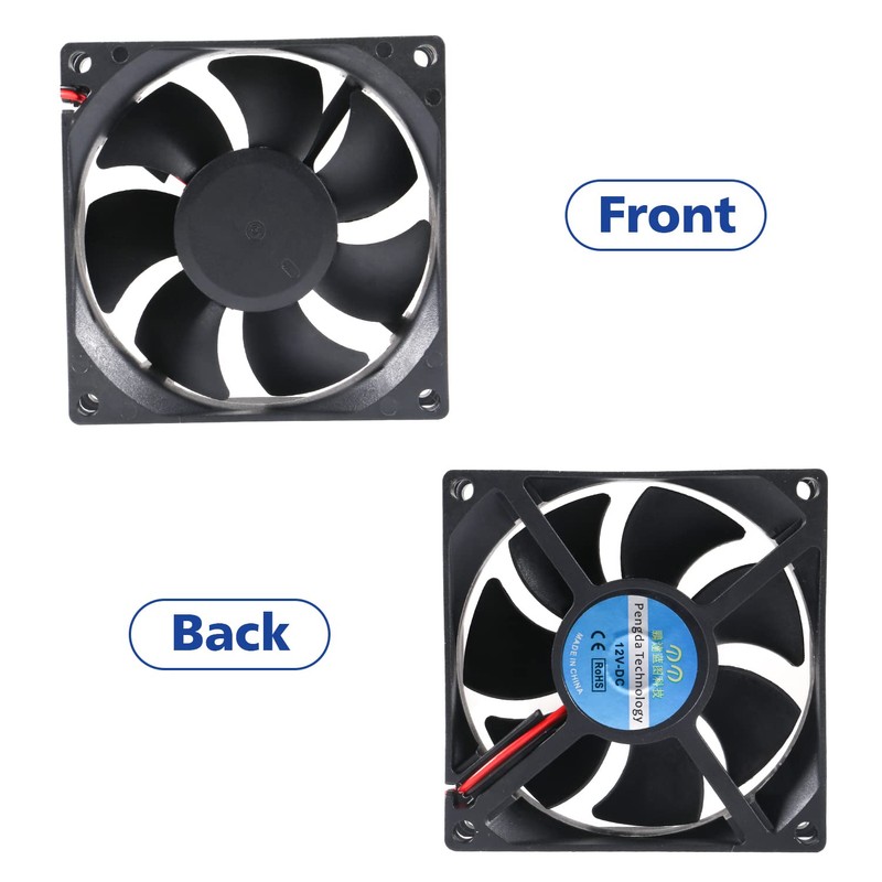 2 Pack 80mm DC Fan 12V Computer Fan 80mm 2Pin