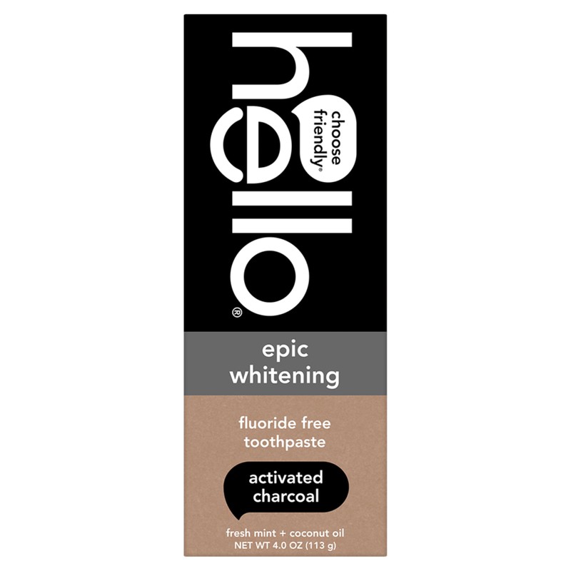 hello Epic Whitening Charcoal Fluoride Free Toothpaste, Activated Charcoal Toothpaste