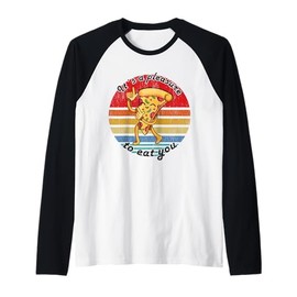It´s A Pleasure To Eat You Happy Pizza Me Raglan Baseball Tee