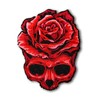 BPA Skull Rose Sew-On Patches, Iron-On Patches, Iron-On Patches