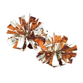 Artec 3256 Hand Free Cheer Pom Poms, Orange and Silver, Sports Festivals, Dance, Cheerleader, Sparkle, Cheer, Cheer, Play, Recital