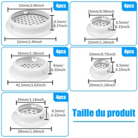 Pack of 20 Round Ventilation Grille 19 mm 25 mm 29 mm 35 mm 53 mm Ventilation Grille Stainless Steel Ventilation Hole Ventilation Cover Round Door Ventilation Grille Ventilation Hole Ventilation Flap