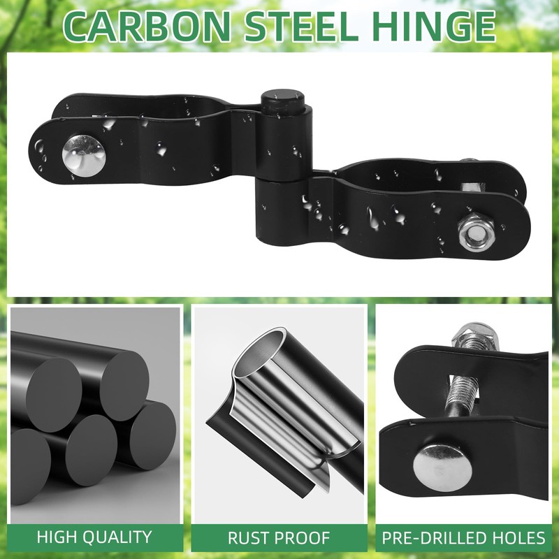 1-5/8'' Chain Link Fence Gate Post Hinge, 2 Pcs Gate