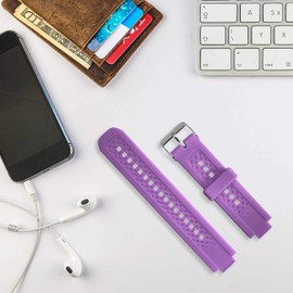 GVFM Bands Compatible with Garmin Forerunner 25, Soft Silicone Replacement Watch Band Strap for Garmin Forerunner 25 GPS Running Watch (S-Purple, Small)