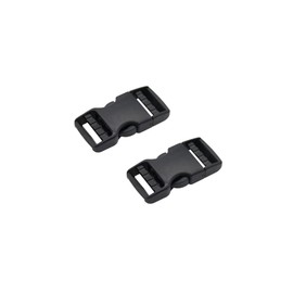 Plastic Side Release Buckle Clip for Luggage, Rucksack/Back Pack, Webbing Strap (20mm - 2 pack, Black)