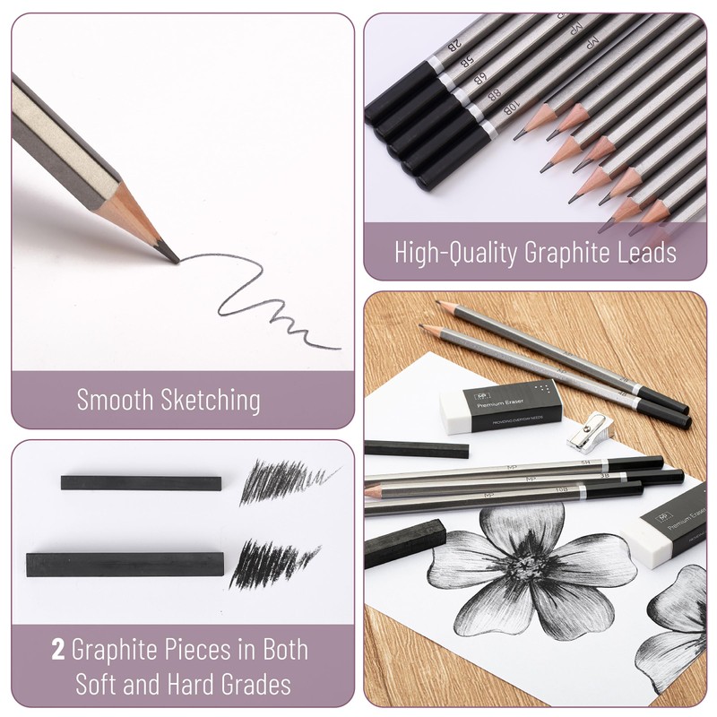 Mr. Pen- Sketch Pencils for Drawing, 19 Pcs, With Graphite