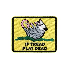 Zolawe If Tread Play Dead Hook and Loop Patch, 3 Inches Sew On Patches, Embroidery Patches for Backpacks Bags Vest Dog Harness, Tactical Military Embroidered Patches, Possum DIY Patch for Boys Girls