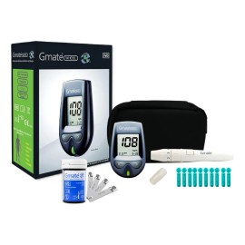 Glucómetro Gmate Wheel Kit Estuche Tiras Disparador Lancetas Color Negro