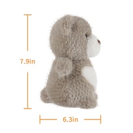 Apricot Lamb Toys Plush White and Brown Cuddle Bear Stuffed Animal Soft Cuddly Perfect for Kids 7.9 Inches