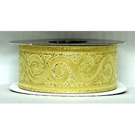 1A-Kurzwaren 10 m brocade border woven ribbon, 35 mm wide, colour: lurex made of gold, from 1 to goods 35061 short go