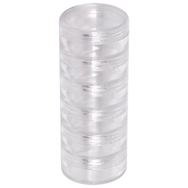 1 Column (6pcs) - Beauticom 10G/10ML Transparent Stackable Jars - Round Plastic Container with Clear Lid Embellishment Bead Glitter Charm Craft Jars