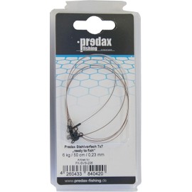 Predax Steel Leader 50 cm 7 x 7-2 Steel Leaders Fully Assembled Diameter / Load Capacity 0.23 mm / 6 kg Load Capacity