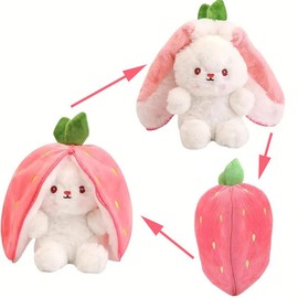 Rabbit Plush Stuffed Animal Strawberry Carrot Bunny Plushie Toy for Girls Gift for Kids:_Pink 23cm (9") Strawberry