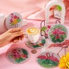 Fashewelry 8pcs Flamingo Diamond Painting Coaster Kit Diamond Art Crafts