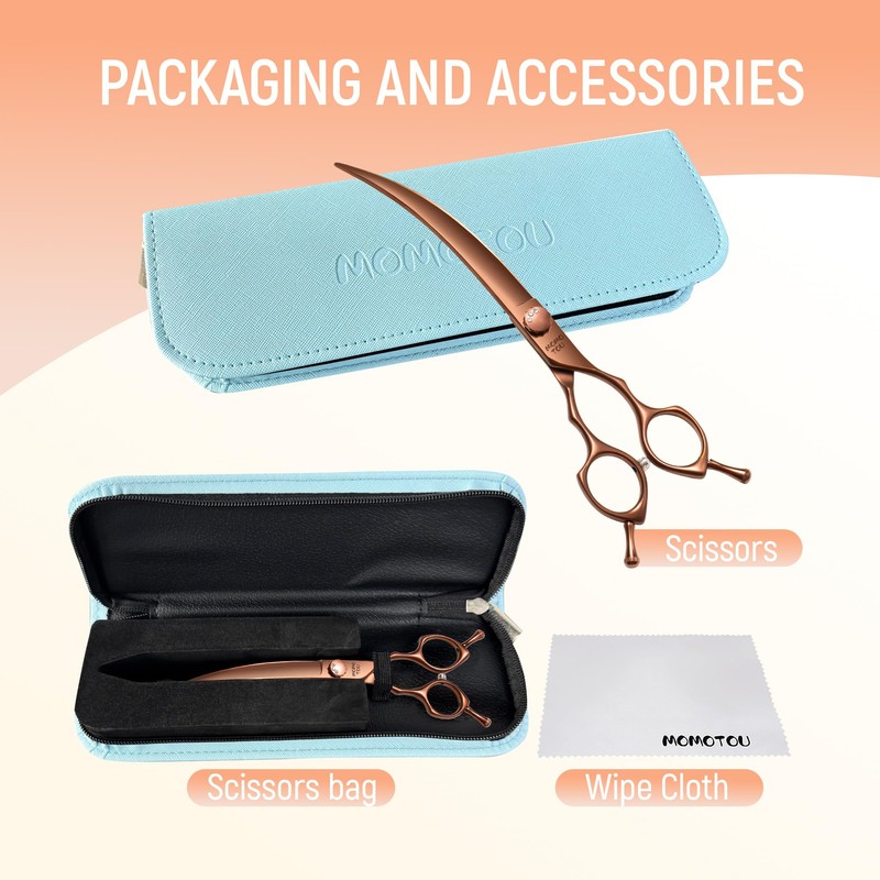 Momotou 45° Super Curved Dog Grooming Scissors 7.5'' Matte Bronze