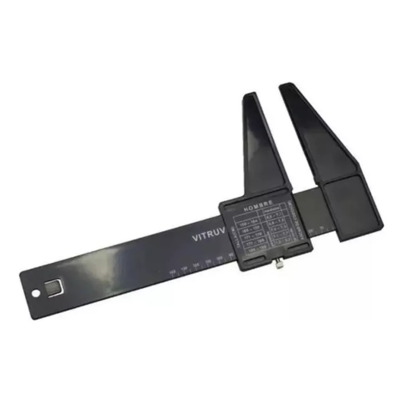 Fisiotools Kit Antropómetro Vitruvian Negro Y Cinta Antropometrica Bl N