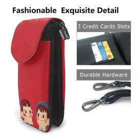 Candy Milk Girl Anime Popular, Poko-chan, Smartphone Pouch, Genuine Leather, Shoulder Bag, Thin, Women's, Men's, Mini Pouch, Popular, Wallet, Crossbody Bag