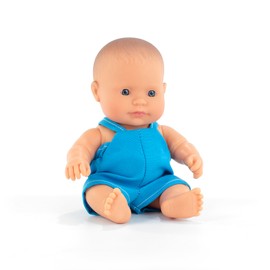 Miniland Baby Doll Caucasian Boy 21cm. Made in Spain with vanilla scent. Anatomically correct. My friends & Me collection