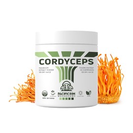Pacific Rim Mushrooms Pacific Rim Mushrooms Cordyceps Mushroom Powder - Organic Mushroom Extract Supplement, Ultra Strength 10:1 Cordyceps to Support Energy, Endurance and Vitality, 125 grams