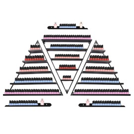 Cbhfmljd 5 Tier Nail Polish Rack, Wall-Mounted Salon Nail Polish Display Rack Cosmetics Display Shelf Nail Polish Organizer Triangle Nail Polish Shelves for Home Salon Spa (Black)