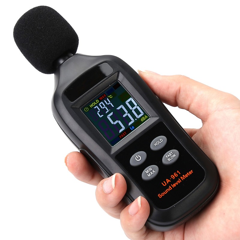 UA961 Black Portable Handheld Digital Sound Level Meter Noise Tester