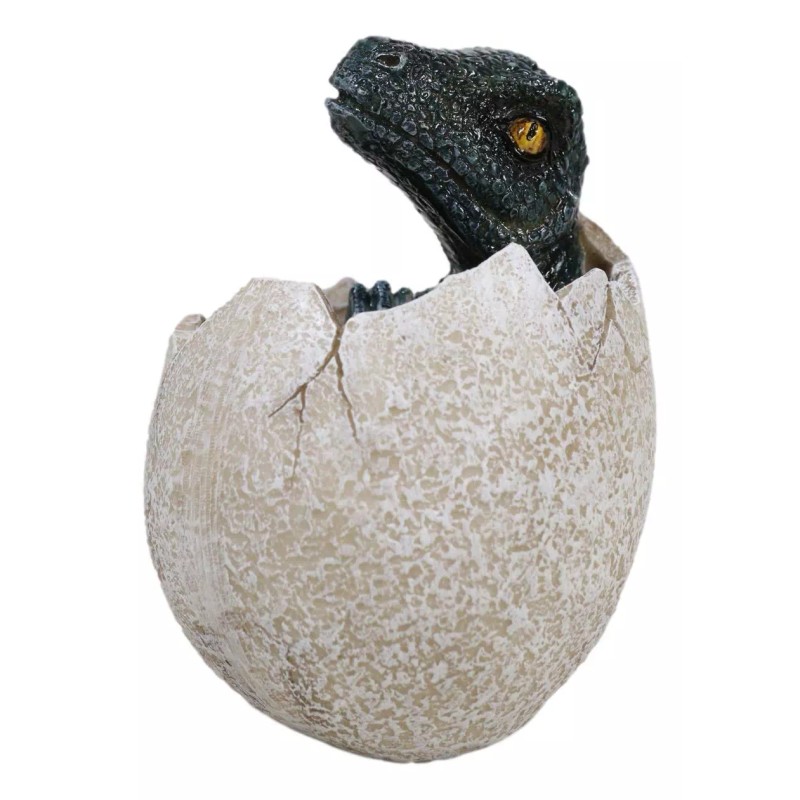 Jurassic Era Predator Velociraptor Hatchling Egg Dinosaur Figurine Collectible