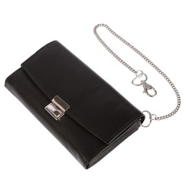 Christian Wippermann Large Genuine Leather Men's Women's Gastro Waiter's Wallet in Black, black, coin purse