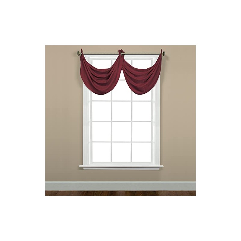 SKL Home Sutton Window Valance,18x38, Bordeaux