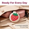 Strawberry Travel Hair Brush, Folding Round Massage Brush with Mini