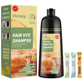 ZENITHGLO Dark Brown Hair Dye Shampoo 3 in 1 for Women & Men 100% Gray Hair Coverage - Herbal Ingredients Natural Plant Hair Color - Hair Dye in Minutes 17.6 Fl Oz