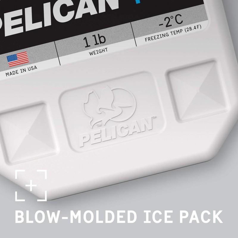 Pelican (ペリカン) ユニ PI-1ポンド-BLU クーラー 1ポンド アイスパック (ホワイト) 1ポンド
