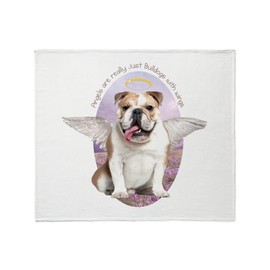 CafePress Bulldog Angel Throw Blanket Super Soft Fleece Plush Throw Blanket, 60"x50"
