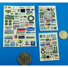 Donna's HO SLOT CAR Waterslide CLEAR DECALS,Tire Companies Goodyear CARS SHOPS BUILDINGS